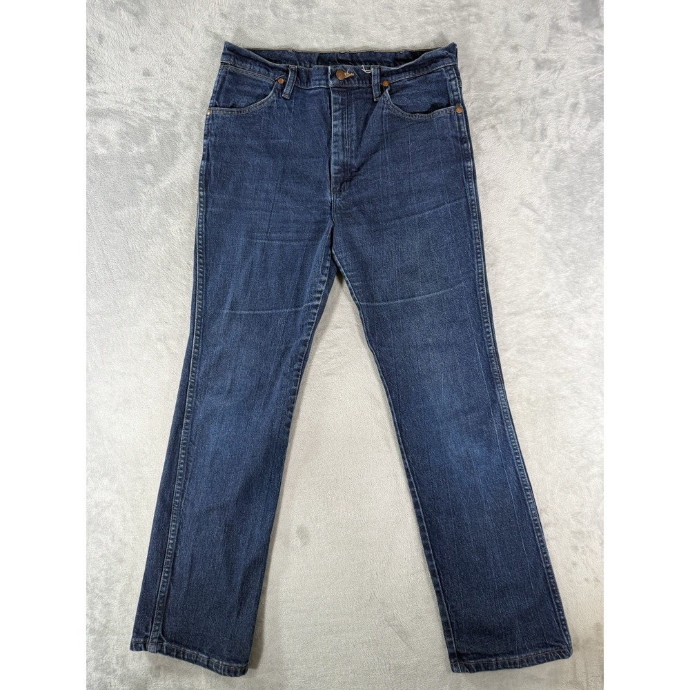 Wrangler 937STR Jeans Mens 34x32 Dark Wash Cowboy Cut Slim Fit